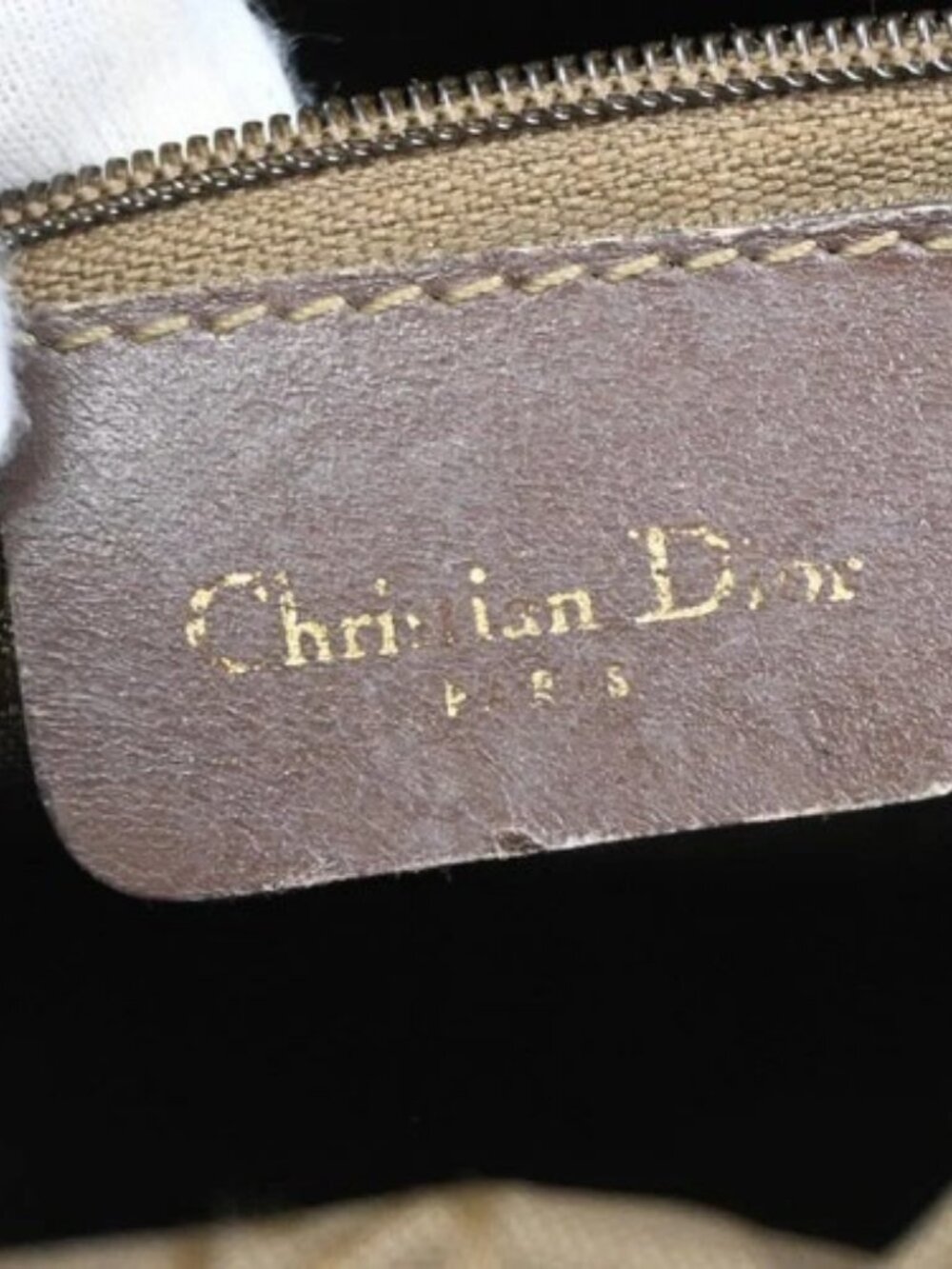 CHRISTIAN DIOR Logo Lady Cannage Hand Bag Nylon Leather Brown GHW Italy 70KC638 - Picture 14 of 15